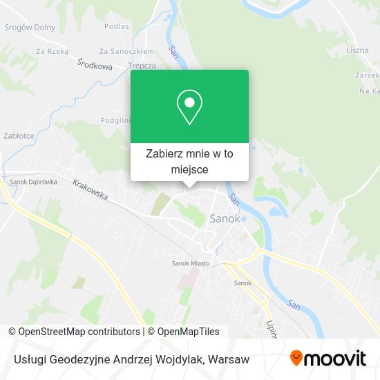 Mapa Usługi Geodezyjne Andrzej Wojdylak