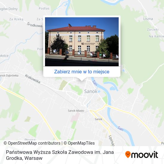 Mapa Państwowa Wyższa Szkoła Zawodowa im. Jana Grodka