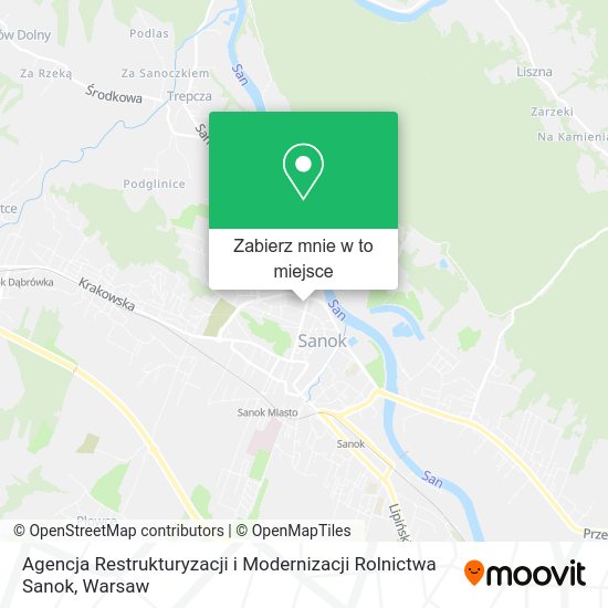 Mapa Agencja Restrukturyzacji i Modernizacji Rolnictwa Sanok