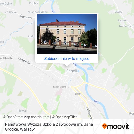 Mapa Państwowa Wyższa Szkoła Zawodowa im. Jana Grodka