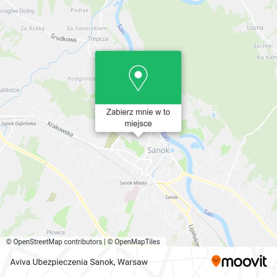 Mapa Aviva Ubezpieczenia Sanok