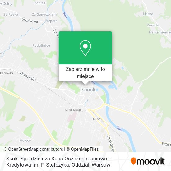 Mapa Skok. Spóldzielcza Kasa Oszczednosciowo - Kredytowa im. F. Stefczyka. Oddzial