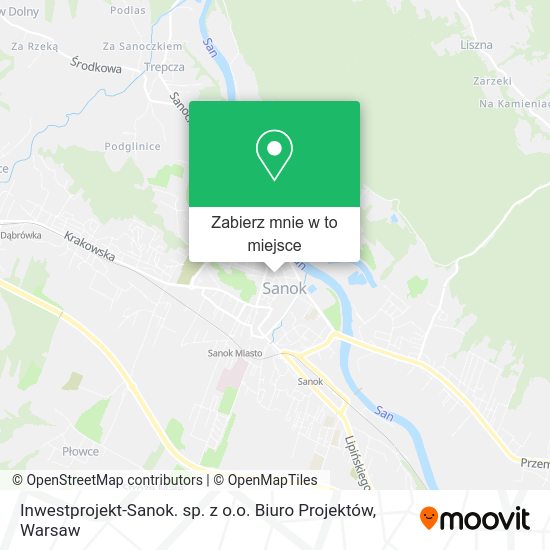 Mapa Inwestprojekt-Sanok. sp. z o.o. Biuro Projektów