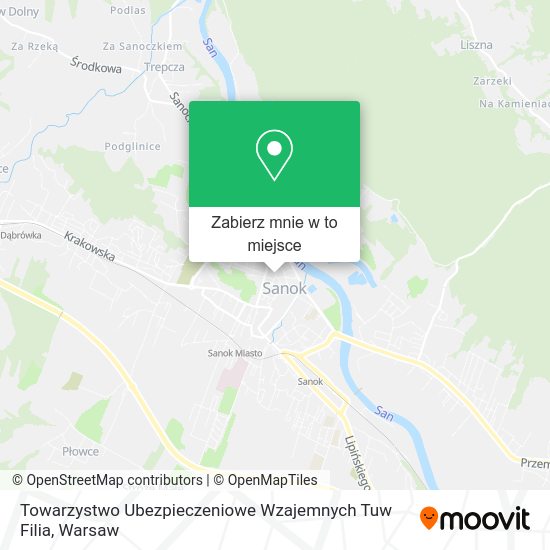 Mapa Towarzystwo Ubezpieczeniowe Wzajemnych Tuw Filia