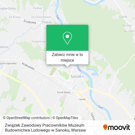 Mapa Związek Zawodowy Pracowników Muzeum Budownictwa Ludowego w Sanoku