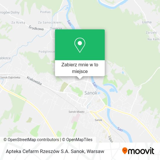 Mapa Apteka Cefarm Rzeszów S.A. Sanok