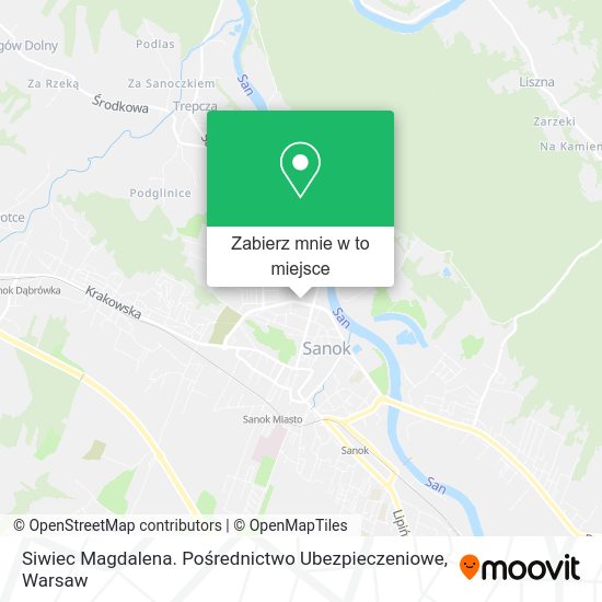 Mapa Siwiec Magdalena. Pośrednictwo Ubezpieczeniowe