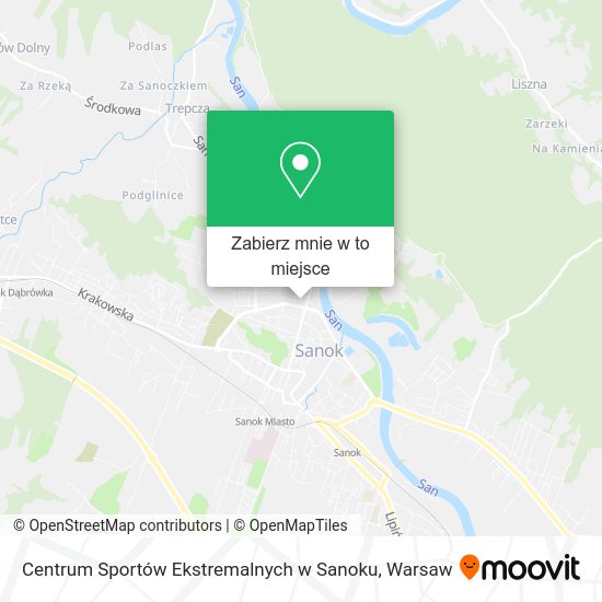 Mapa Centrum Sportów Ekstremalnych w Sanoku