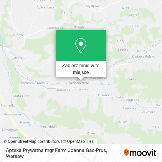 Mapa Apteka Prywatna mgr Farm.Joanna Gac-Prus