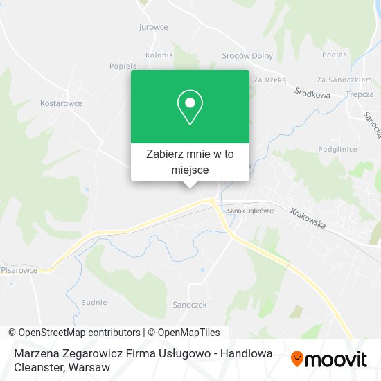 Mapa Marzena Zegarowicz Firma Usługowo - Handlowa Cleanster