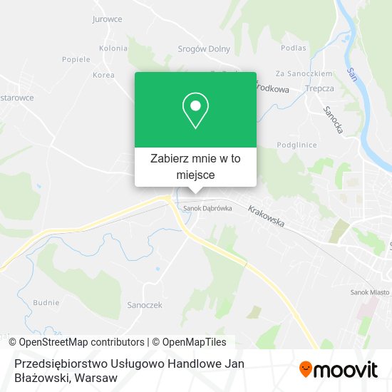 Mapa Przedsiębiorstwo Usługowo Handlowe Jan Błażowski