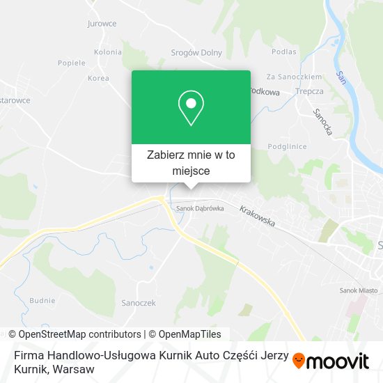 Mapa Firma Handlowo-Usługowa Kurnik Auto Częśći Jerzy Kurnik