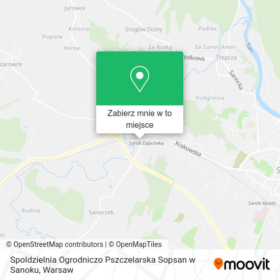 Mapa Spoldzielnia Ogrodniczo Pszczelarska Sopsan w Sanoku