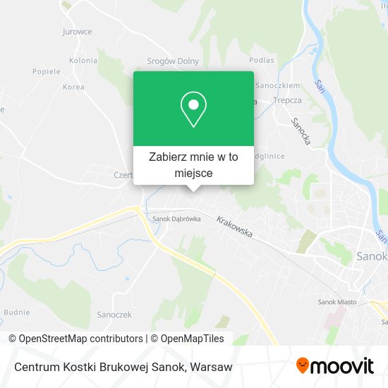 Mapa Centrum Kostki Brukowej Sanok