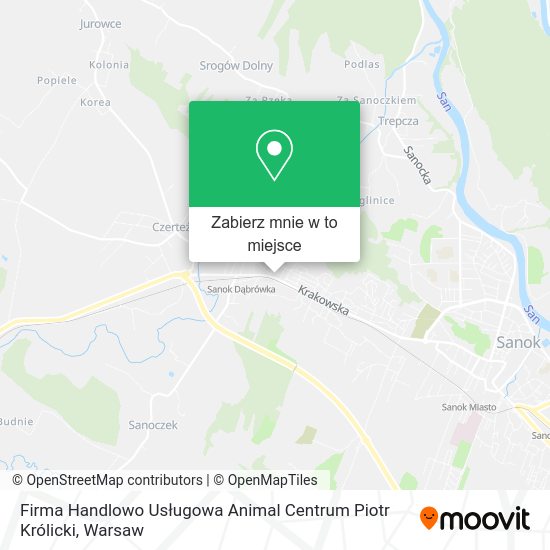 Mapa Firma Handlowo Usługowa Animal Centrum Piotr Królicki