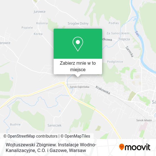 Mapa Wojtuszewski Zbigniew. Instalacje Wodno-Kanalizacyjne, C.O. i Gazowe