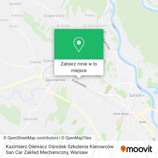 Mapa Kazimierz Oleniacz Ośrodek Szkolenia Kierowców San Car Zakład Mechaniczny