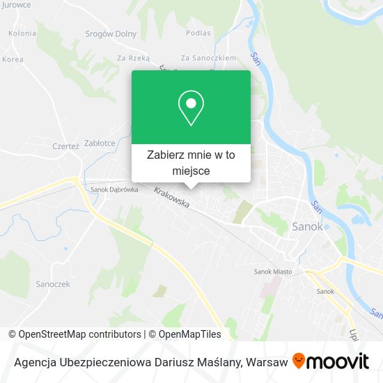 Mapa Agencja Ubezpieczeniowa Dariusz Maślany