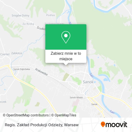 Mapa Regis. Zakład Produkcji Odzieży