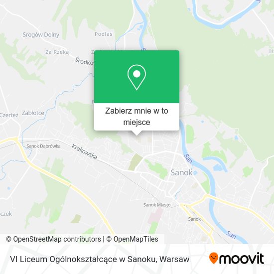 Mapa VI Liceum Ogólnokształcące w Sanoku