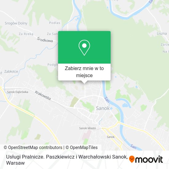 Mapa Usługi Pralnicze. Paszkiewicz i Warchałowski Sanok