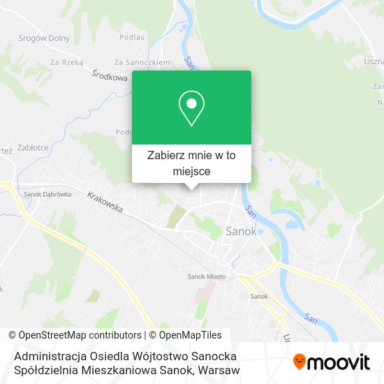 Mapa Administracja Osiedla Wójtostwo Sanocka Spółdzielnia Mieszkaniowa Sanok