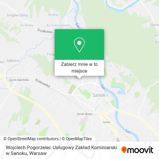 Mapa Wojciech Pogorzelec Usługowy Zakład Kominiarski w Sanoku