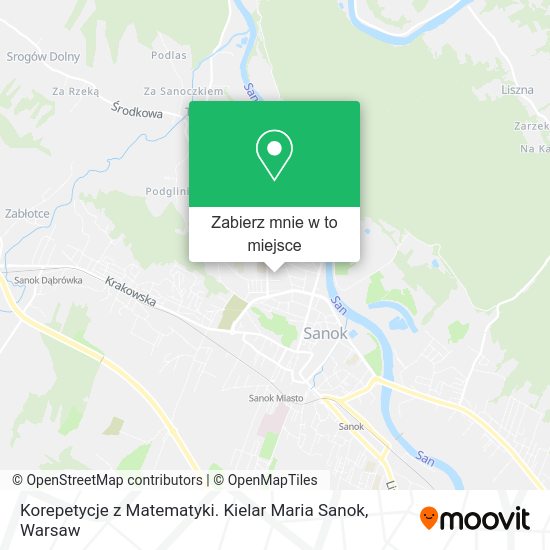 Mapa Korepetycje z Matematyki. Kielar Maria Sanok