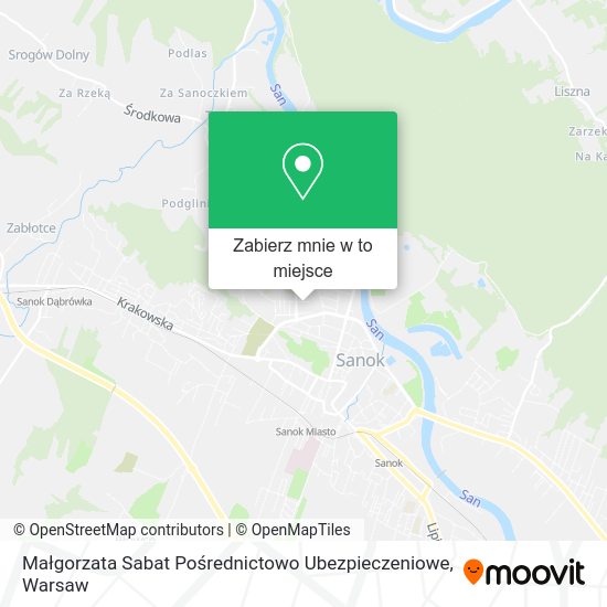 Mapa Małgorzata Sabat Pośrednictowo Ubezpieczeniowe