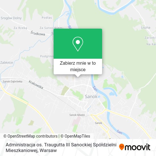 Mapa Administracja os. Traugutta III Sanockiej Spółdzielni Mieszkaniowej