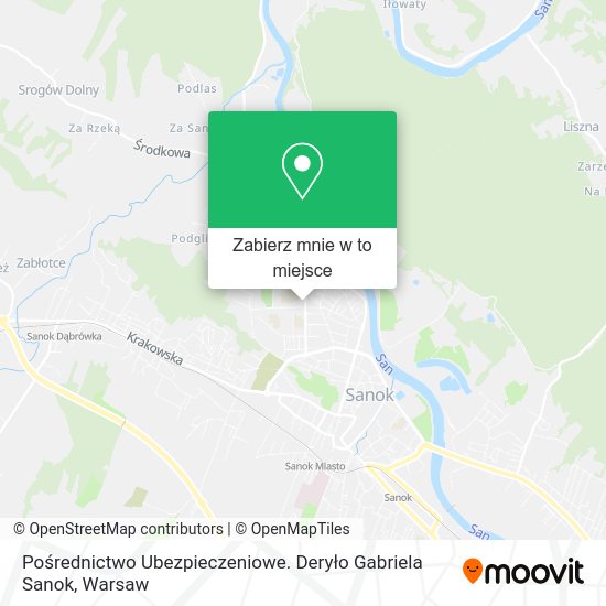 Mapa Pośrednictwo Ubezpieczeniowe. Deryło Gabriela Sanok