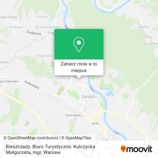 Mapa Bieszczady. Biuro Turystyczne. Kulczycka Małgorzata, mgr