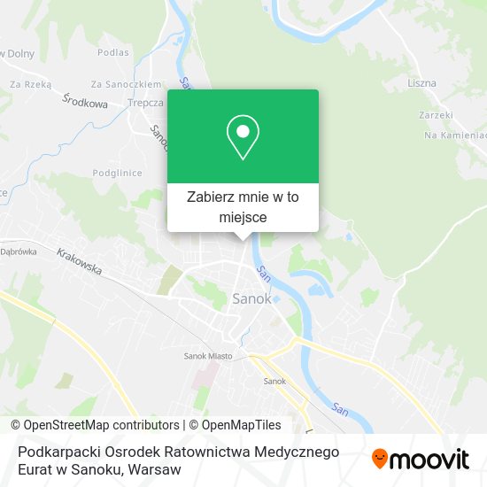 Mapa Podkarpacki Osrodek Ratownictwa Medycznego Eurat w Sanoku