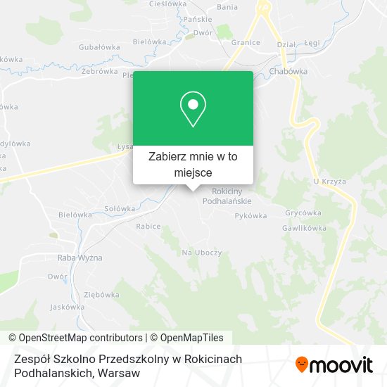 Mapa Zespół Szkolno Przedszkolny w Rokicinach Podhalanskich