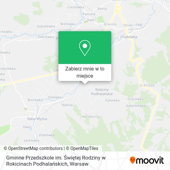 Mapa Gminne Przedszkole im. Świętej Rodziny w Rokicinach Podhalańskich