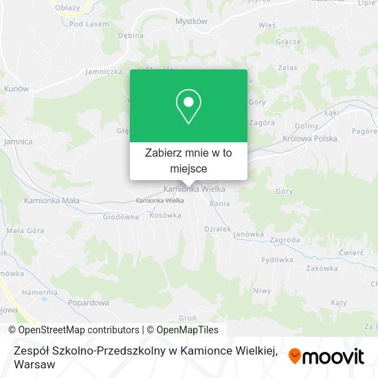 Mapa Zespół Szkolno-Przedszkolny w Kamionce Wielkiej