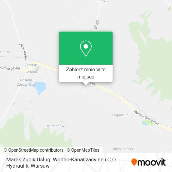 Mapa Marek Zubik Usługi Wodno-Kanalizacyjne i C.O. Hydraulik