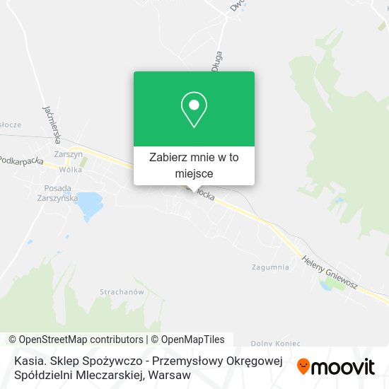 Mapa Kasia. Sklep Spożywczo - Przemysłowy Okręgowej Spółdzielni Mleczarskiej