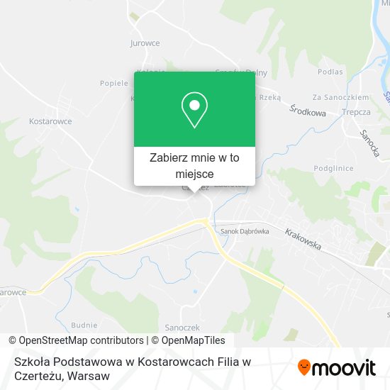 Mapa Szkoła Podstawowa w Kostarowcach Filia w Czerteżu