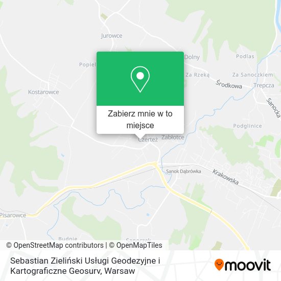 Mapa Sebastian Zieliński Usługi Geodezyjne i Kartograficzne Geosurv