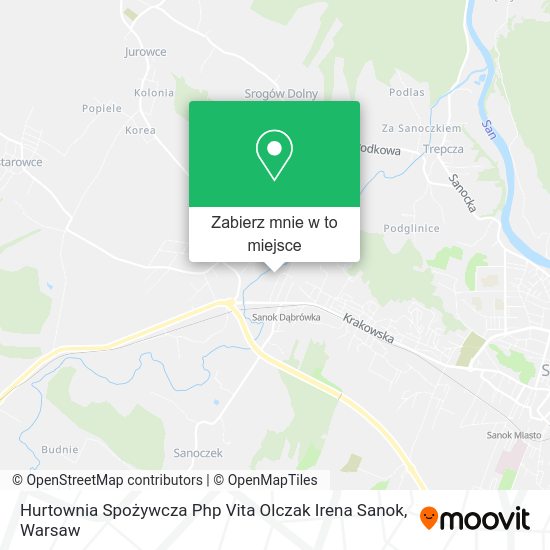 Mapa Hurtownia Spożywcza Php Vita Olczak Irena Sanok