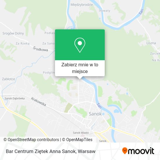 Mapa Bar Centrum Ziętek Anna Sanok