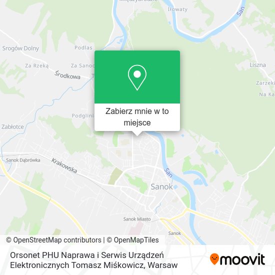 Mapa Orsonet PHU Naprawa i Serwis Urządzeń Elektronicznych Tomasz Miśkowicz