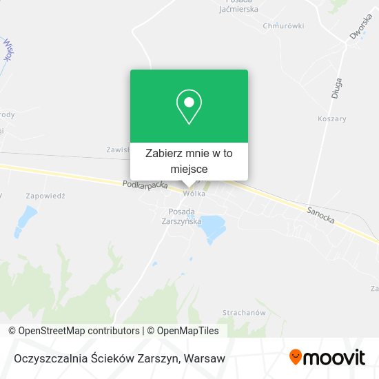 Mapa Oczyszczalnia Ścieków Zarszyn