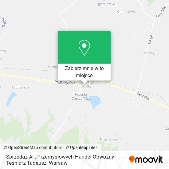 Mapa Sprzedaż Art Przemysłowych Handel Obwoźny Teśniarz Tadeusz