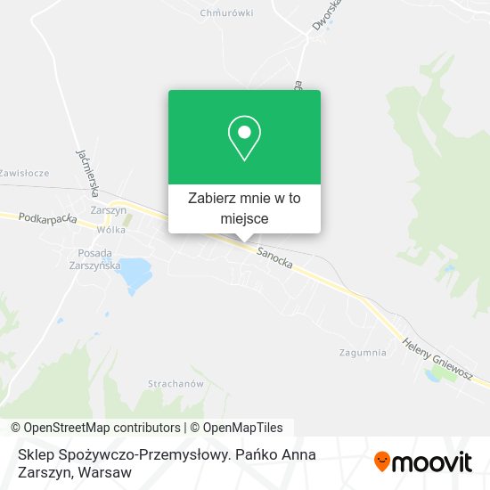 Mapa Sklep Spożywczo-Przemysłowy. Pańko Anna Zarszyn