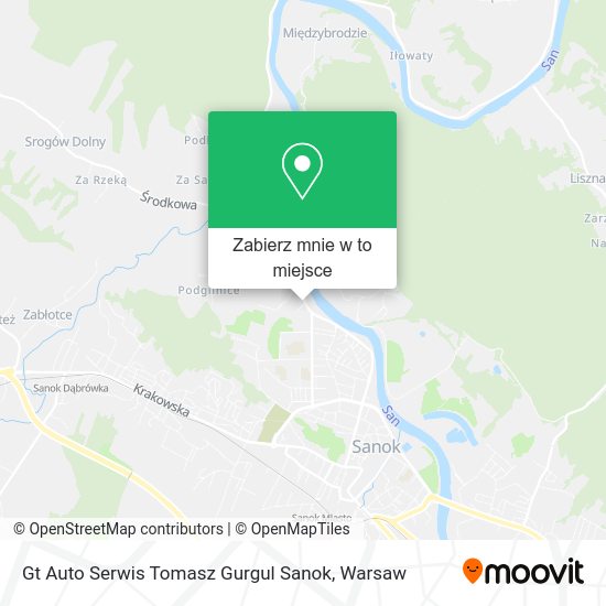 Mapa Gt Auto Serwis Tomasz Gurgul Sanok