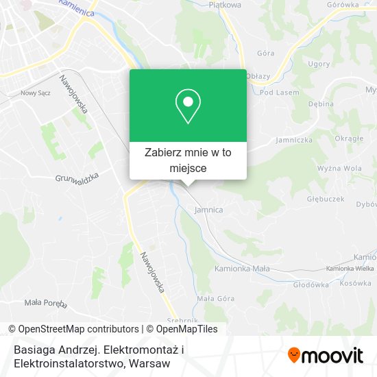 Mapa Basiaga Andrzej. Elektromontaż i Elektroinstalatorstwo