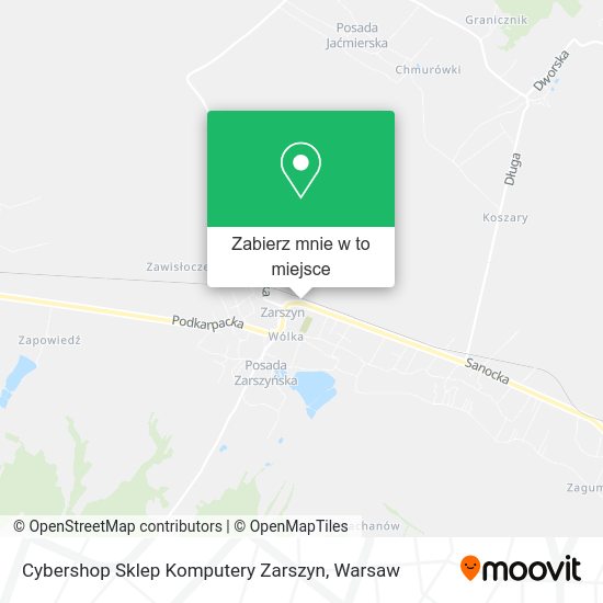 Mapa Cybershop Sklep Komputery Zarszyn