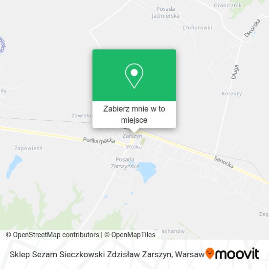 Mapa Sklep Sezam Sieczkowski Zdzisław Zarszyn